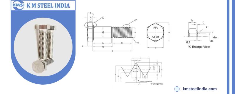 Dimensions Chart of DIN 931 Grade A4-70 Hex Bolts Dimensions Chart of DIN 931 Grade A4-70 Hex Bolts